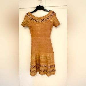 Beautiful gold dress.